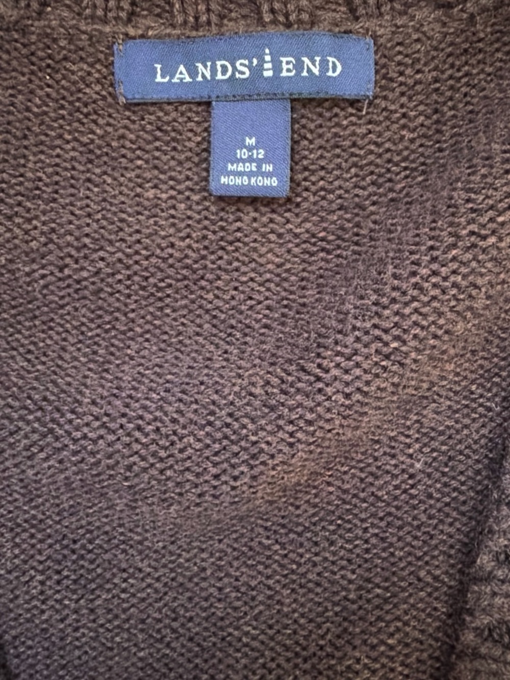 Lands’ End Brown Button-Front Knit Cardigan - Picture 4 of 5